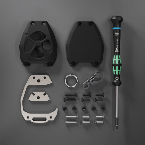 Included components for Toyota 3 button key fob shell replacement kit for 4Runner, Rav4, Yaris, Matrix, Scion XB