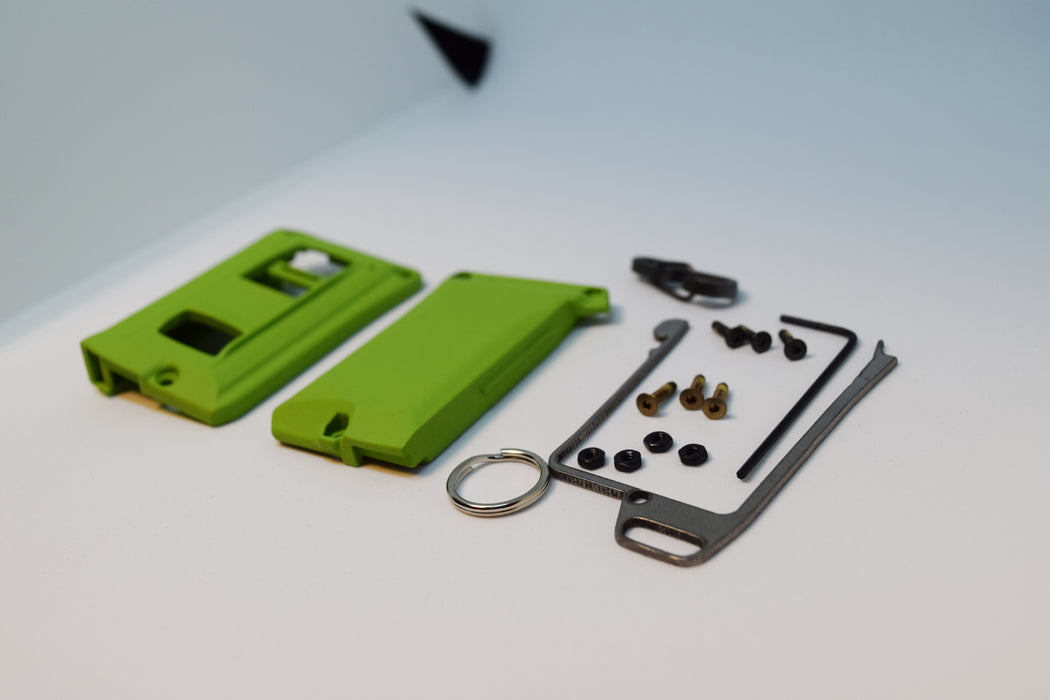 3-Button Titanium Banded Key Fob Kit in Color Green (Parts)