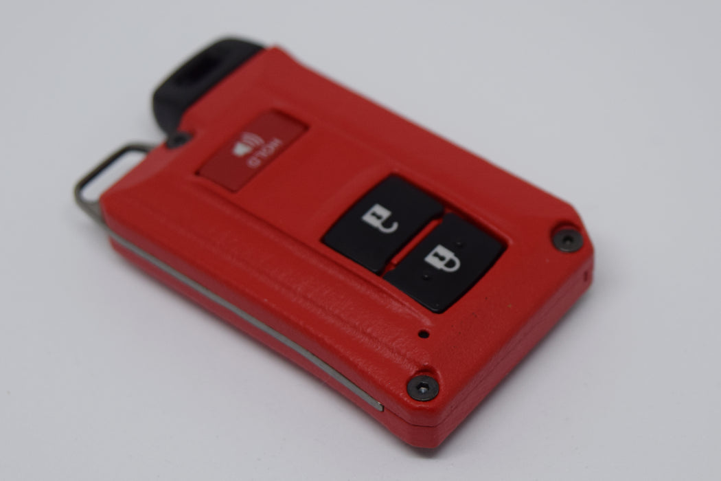 3-Button Titanium Banded Key Fob Kit in Color Red (Front)