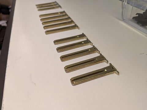 Angled view of all 3 variants of blank key blades compatible with YotaMD YMD1 Key Kits