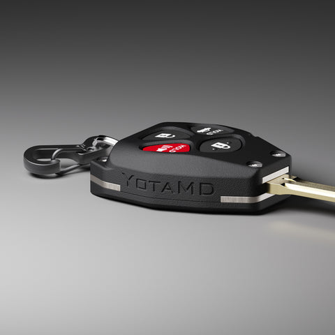 Side View of Toyota 4 button key fob shell replacement kit for Corolla, Camry, Avalon