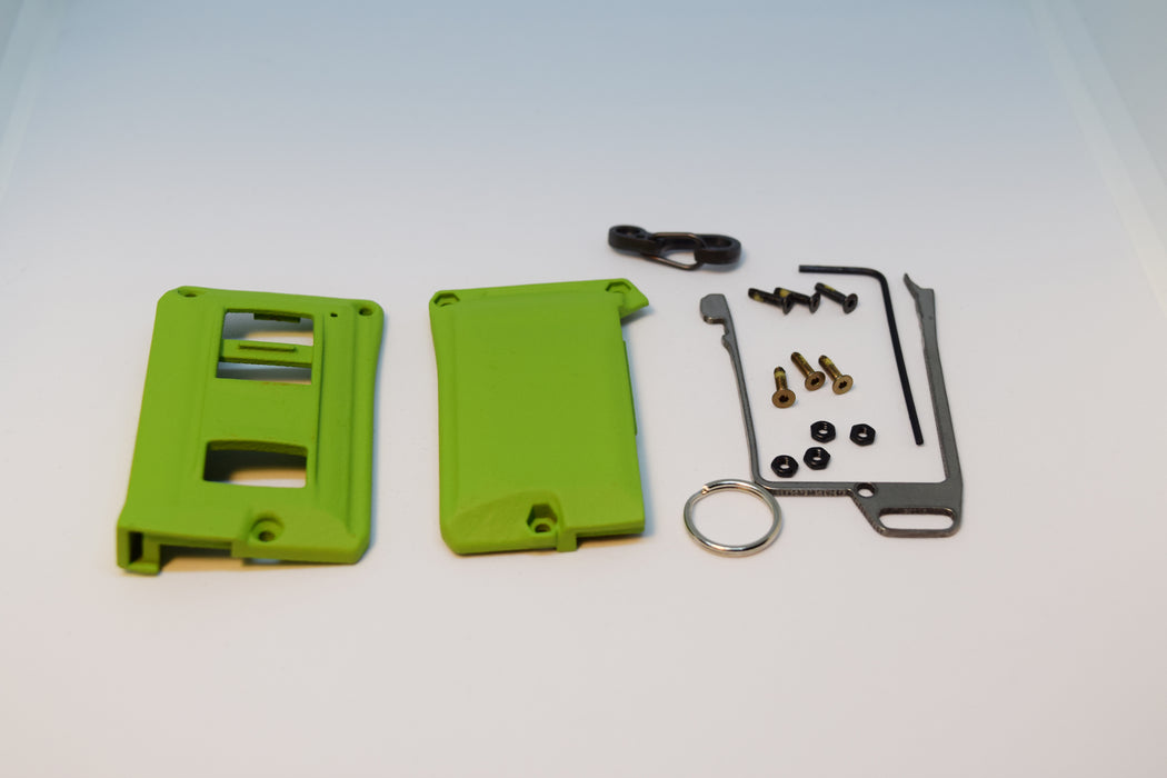 3-Button Titanium Banded Key Fob Kit in Color Green (Parts)